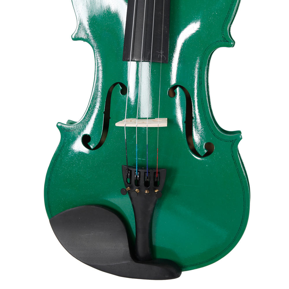 Szzzp 4/4 Acoustic Violin Case Bow Rosin Green