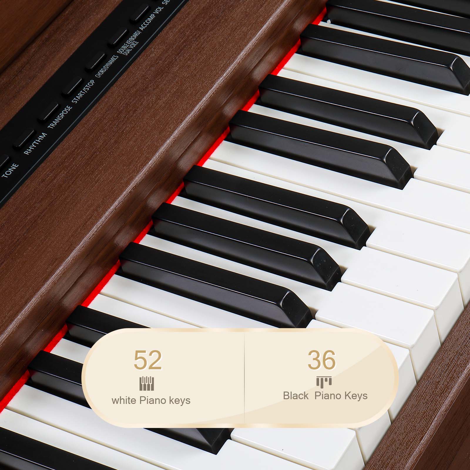 Szzzp 88 Keys Full Weighted Keyboards Digital Piano with Furniture Stand, Power Adapter, Triple Pedals, Headphone, for All Experience Levels Black Walnut