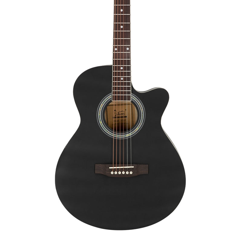 Glarry GT501 40 Inch Cutaway Auditorium Acoustic Guitar Matte Spruce Front Folk - Black