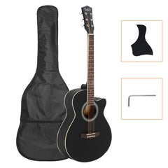 Glarry GT501 40 Inch Cutaway Auditorium Acoustic Guitar Matte Spruce Front Folk - Black