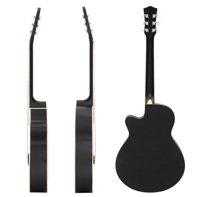 Glarry GT501 40 Inch Cutaway Auditorium Acoustic Guitar Matte Spruce Front Folk - Black