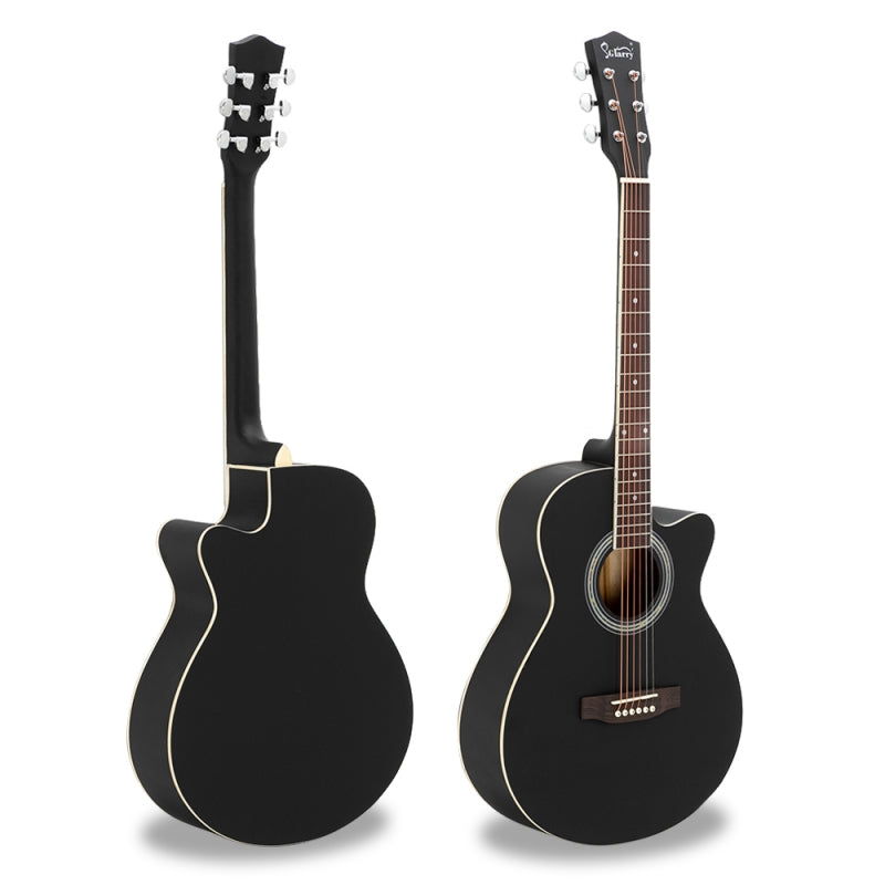 Glarry GT501 40 Inch Cutaway Auditorium Acoustic Guitar Matte Spruce Front Folk - Black