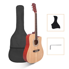 Glarry GT502 41 Inch Matte Cutaway Dreadnought Spruce Front Acoustic Guitar - Burlywood