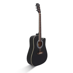 Glarry GT502 41 Inch Matte Cutaway Dreadnought Spruce Front Acoustic Guitar - Black