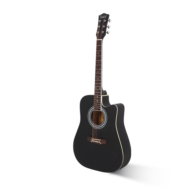 Glarry GT502 41 Inch Matte Cutaway Dreadnought Spruce Front Acoustic Guitar - Black