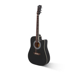 Glarry GT502 41 Inch Matte Cutaway Dreadnought Spruce Front Acoustic Guitar - Black