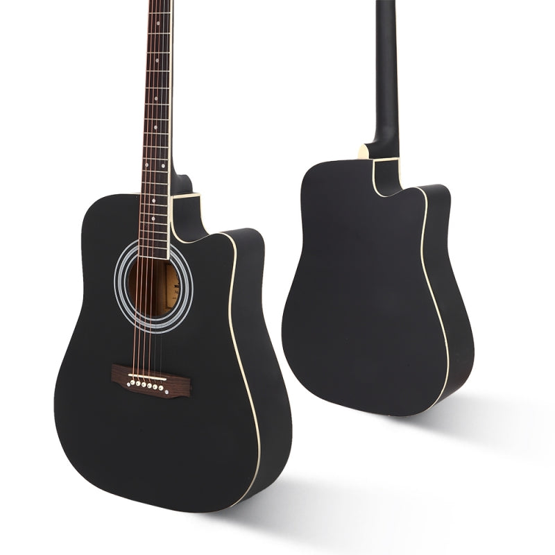 Glarry GT502 41 Inch Matte Cutaway Dreadnought Spruce Front Acoustic Guitar - Black