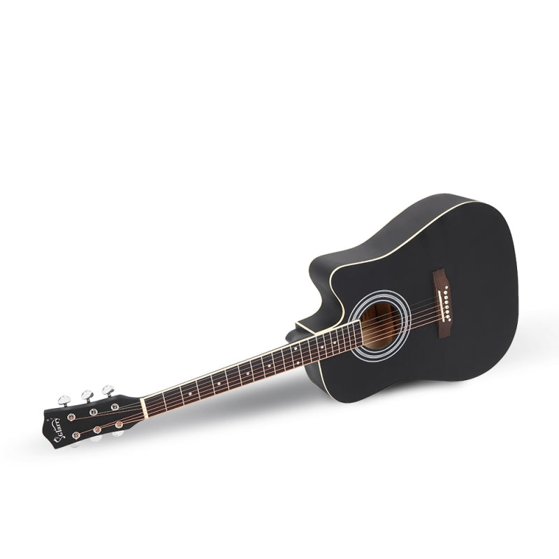 Glarry GT502 41 Inch Matte Cutaway Dreadnought Spruce Front Acoustic Guitar - Black