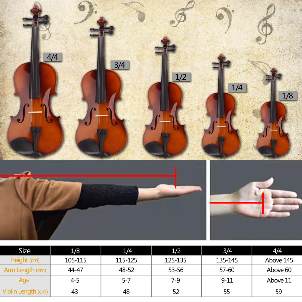 Szzzp  3/4 Acoustic Violin Case Bow Rosin Black