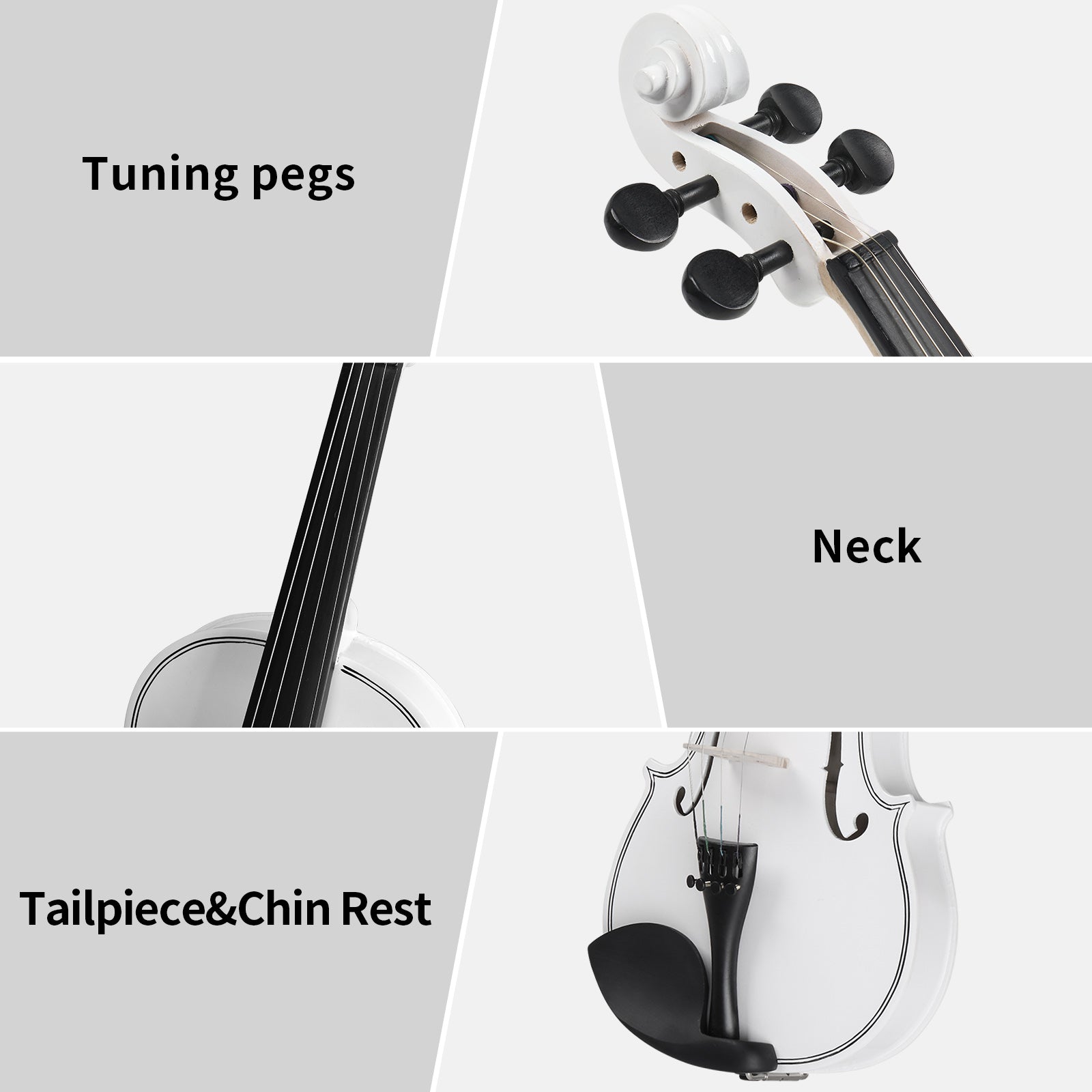 Szzzp Full Size 4/4 Violin Set for Adults Beginners Students with Hard Case,Violin Bow,Shoulder Rest,Rosin,Extra Strings and Sordine