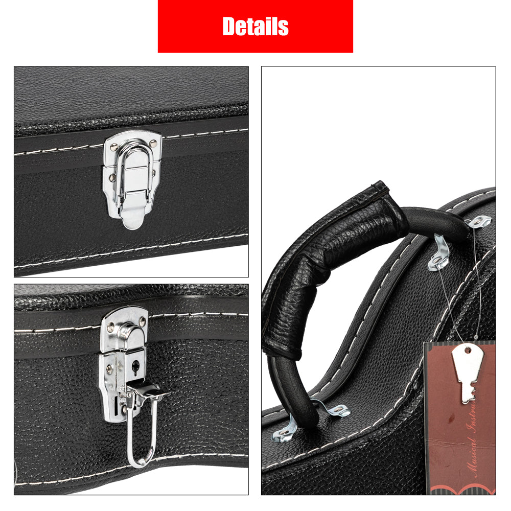 Szzzp High-End Fine-Grain PU Leather Hard Case for 335 Style Semi-Hollow & Hollowbody Electric Guitar