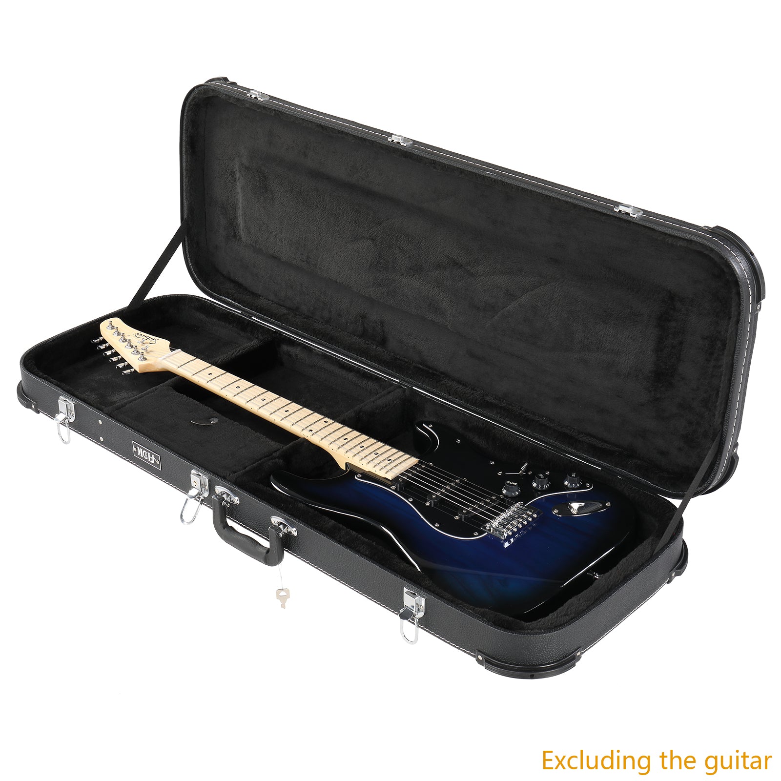 Szzzp Electric Guitar Square Hard Case with Protective Sleeve Fits ST TL Burning fire 170 Style Electric Guitar