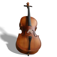 Szzzp Full Side 4/4 Matte Natural Color Spruce Panel Cello with Bag Bow Rosin Bridge Strings