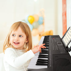 Szzzp GEP-203 61 Key Keyboard with Piano Stand, Piano Bench, Built In Speakers, Headphone, Microphone, Music Rest, LED Screen
