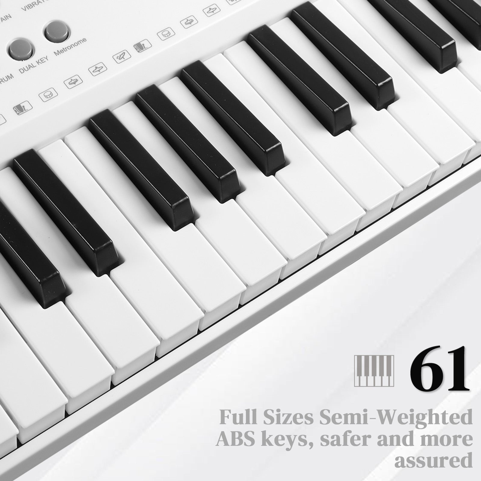 Szzzp GEP-110 61 Key Lighting Keyboard with Piano Stand, Piano Bench, Built In Speakers, Headphone, Microphone, Music Rest, LED Screen