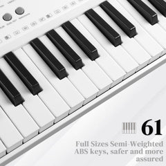 Szzzp GEP-110 61 Key Lighting Keyboard with Piano Stand, Piano Bench, Built In Speakers, Headphone, Microphone, Music Rest, LED Screen