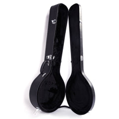 Szzzp 5-String 6-String Microgroove Pattern Leather Wood Banjos Case - Black
