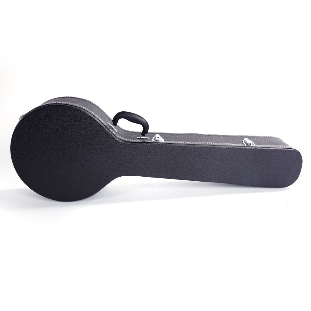 Szzzp 5-String 6-String Microgroove Pattern Leather Wood Banjos Case - Black