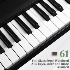 Szzzp GEP-204 61Key Folding Piano Semi-Weighted Standard Keyboards Digital Piano with Bluetooth, Handbag