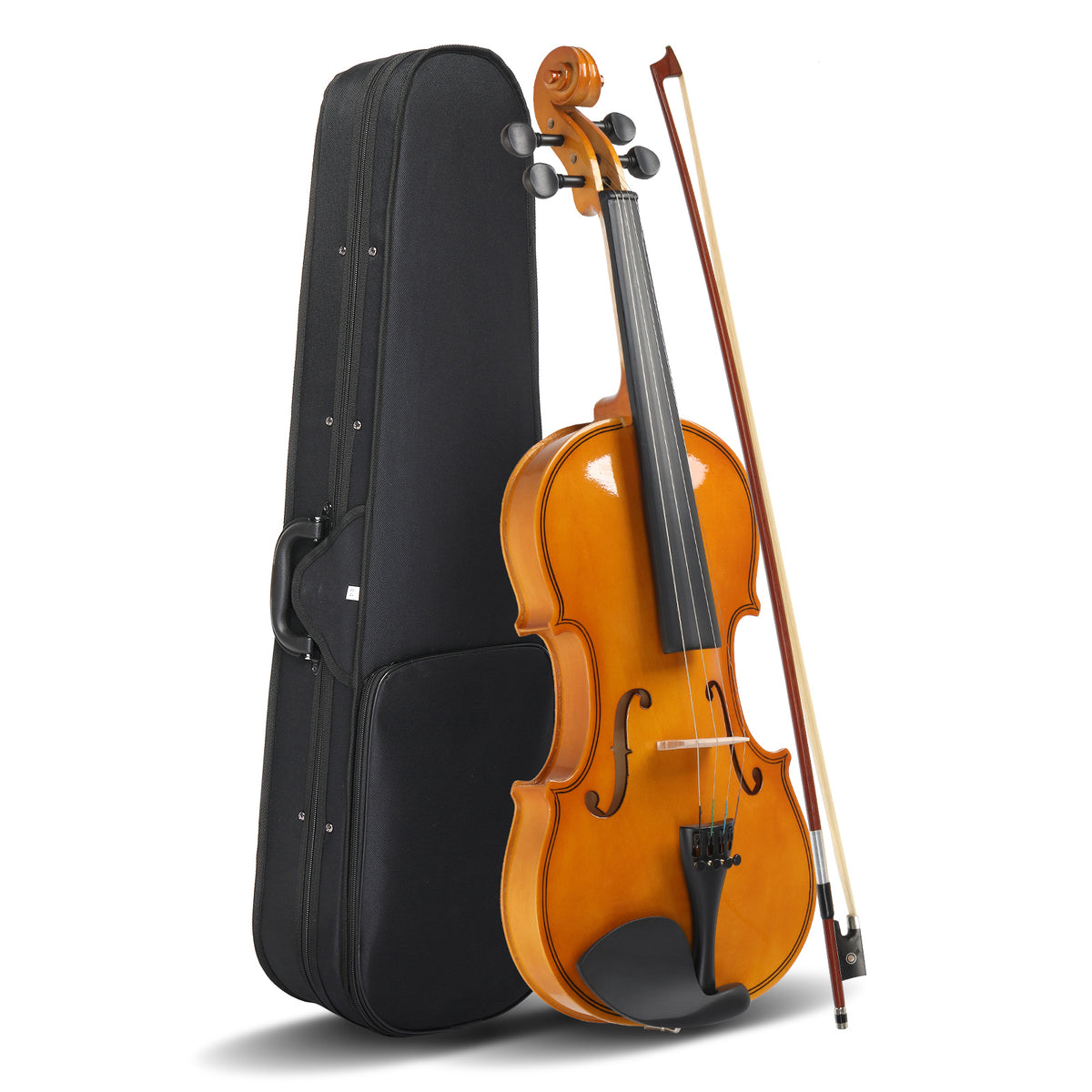 Szzzp Full Size 4/4 Violin Set for Adults Beginners Students with Hard Case,Violin Bow,Shoulder Rest,Rosin,Extra Strings and Sordine