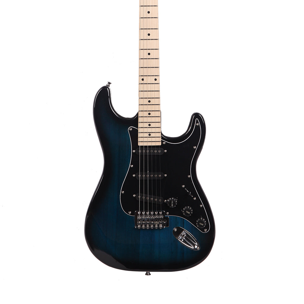 Szzzp ST Stylish Electric Guitar with Black Pickguard Dark Blue