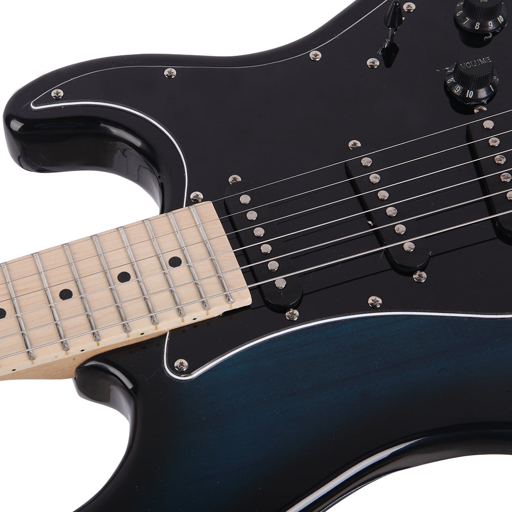 Szzzp ST Stylish Electric Guitar with Black Pickguard Dark Blue