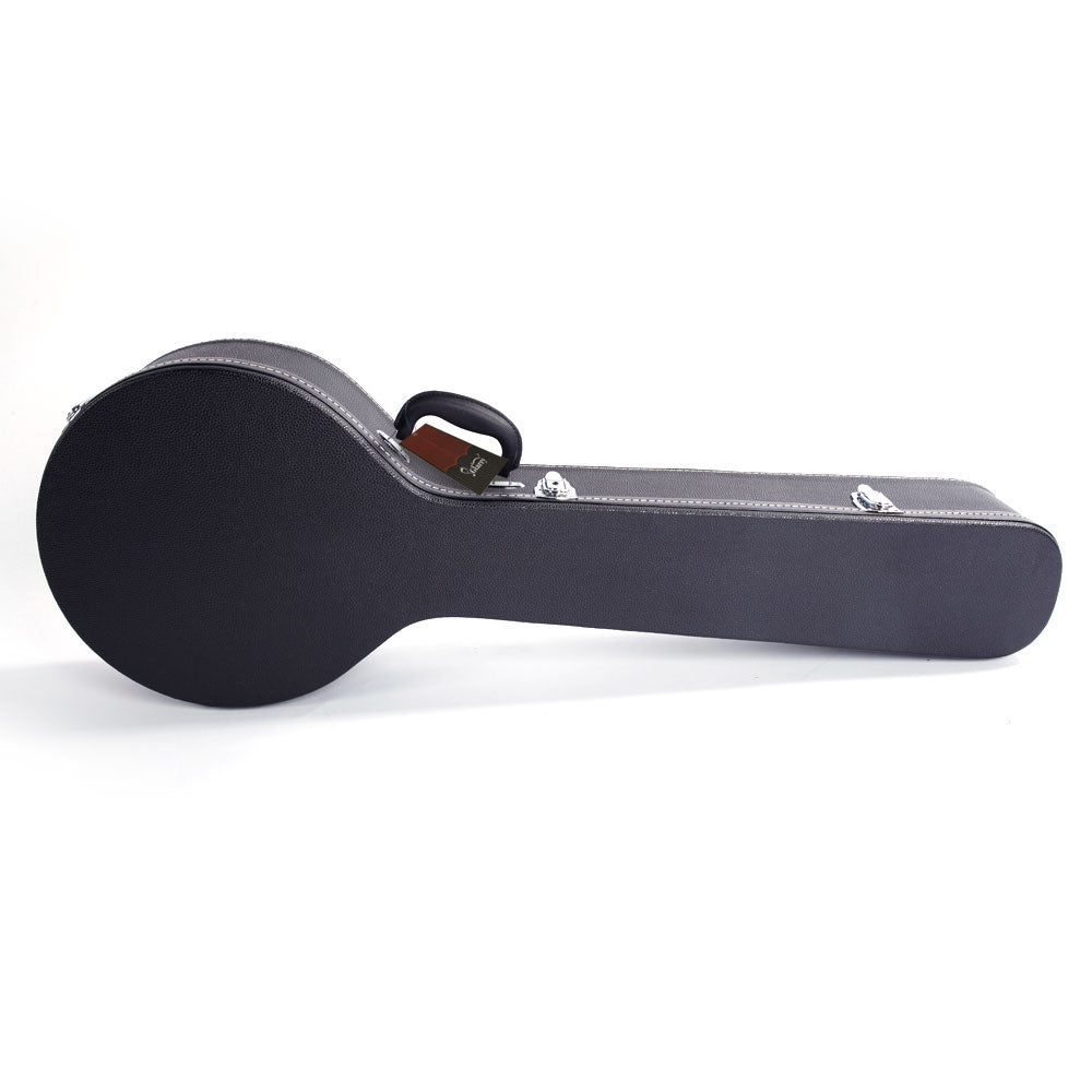 Szzzp 5-String 6-String Microgroove Pattern Leather Wood Banjos Case - Black
