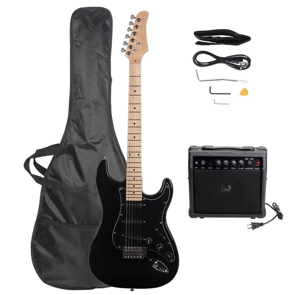 Szzzp ST Stylish Electric Guitar with Black Pickguard Black
