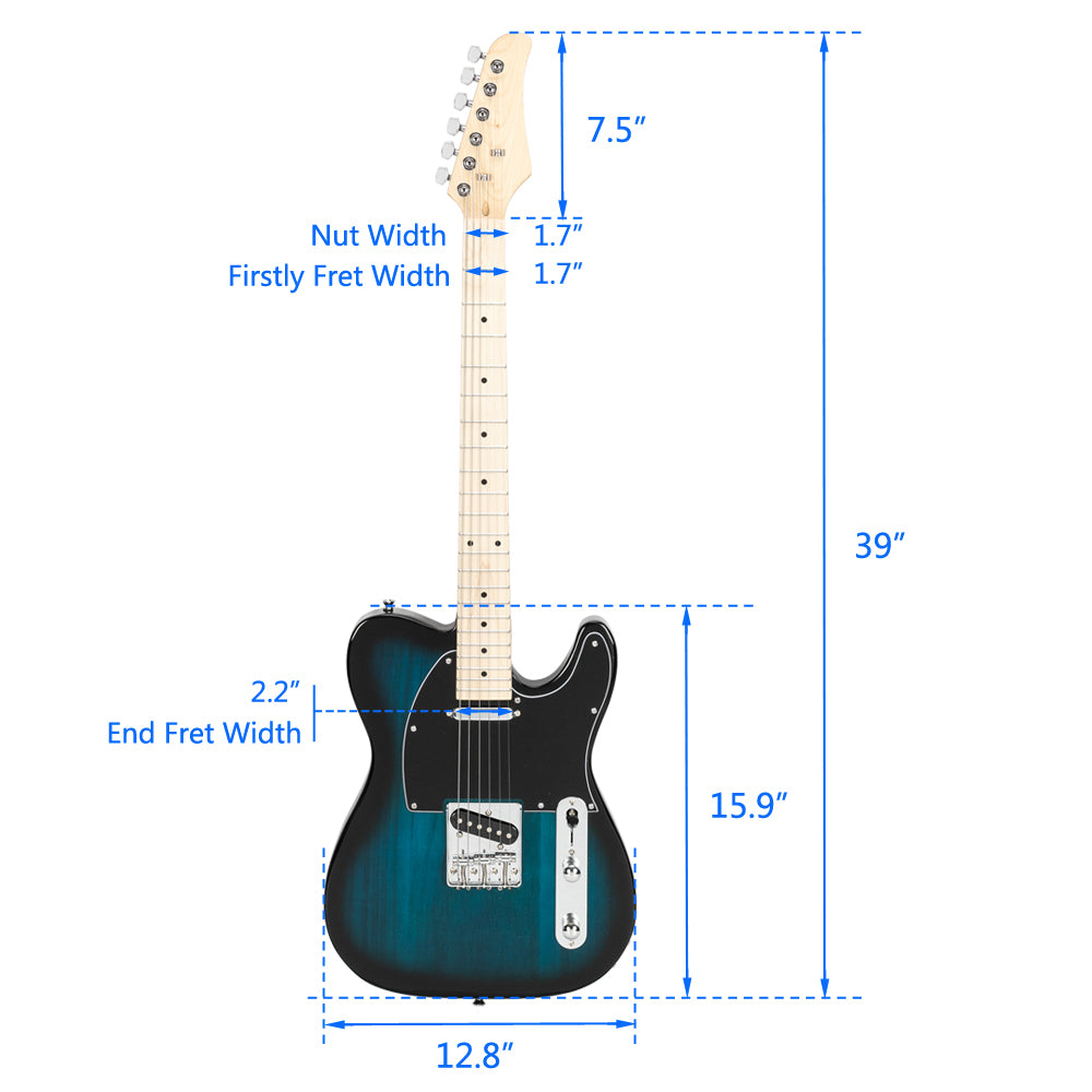 Szzzp Maple Fingerboard GTL Electric Guitar SS Pickup - Blue