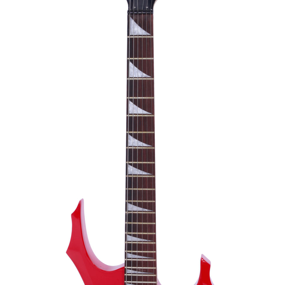 Szzzp Novice Flame Shaped Electric Guitar HSH Pickup Bag Strap Paddle Rocker Cable Wrench Tool - Red