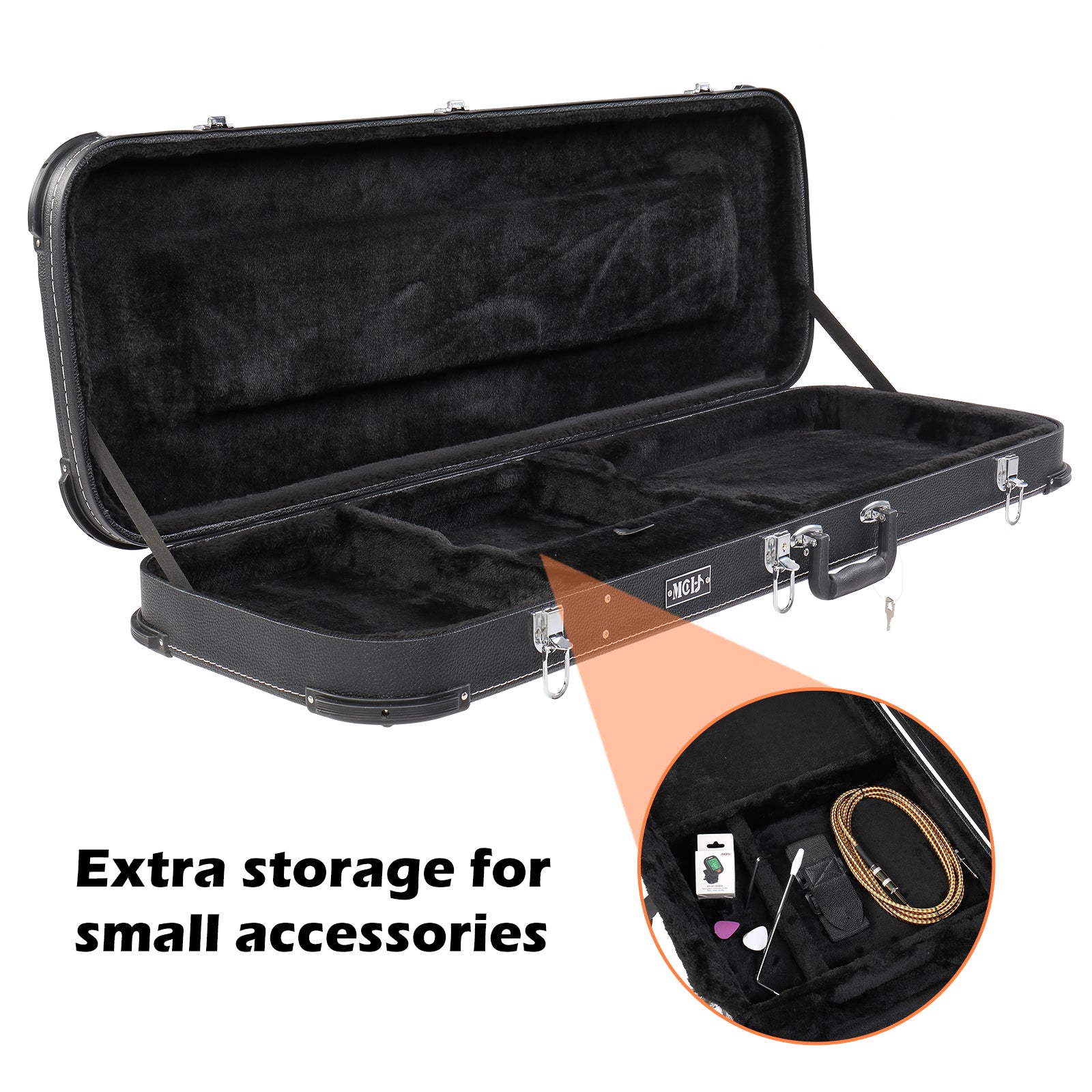 Szzzp Electric Guitar Square Hard Case with Protective Sleeve Fits ST TL Burning fire 170 Style Electric Guitar