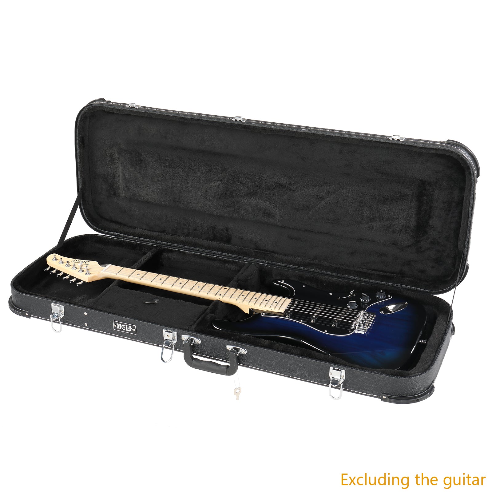 Szzzp Electric Guitar Square Hard Case with Protective Sleeve Fits ST TL Burning fire 170 Style Electric Guitar