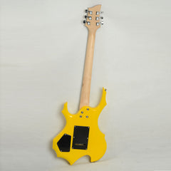 Szzzp Novice Flame Shaped Electric Guitar HSH Pickup Bag Strap Paddle Rocker Cable Wrench Tool Yellow