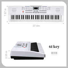 Szzzp GEP-110 61 Key Lighting Keyboard with Piano Stand, Piano Bench, Built In Speakers, Headphone, Microphone, Music Rest, LED Screen