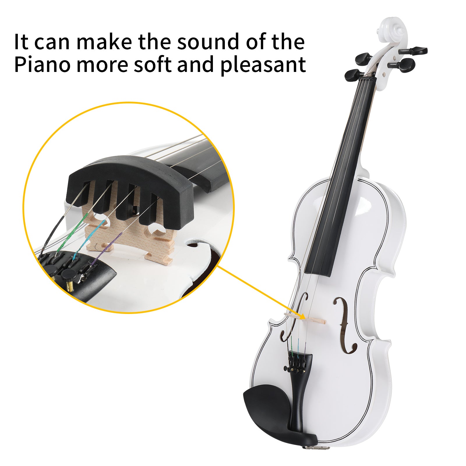 Szzzp Full Size 4/4 Violin Set for Adults Beginners Students with Hard Case,Violin Bow,Shoulder Rest,Rosin,Extra Strings and Sordine