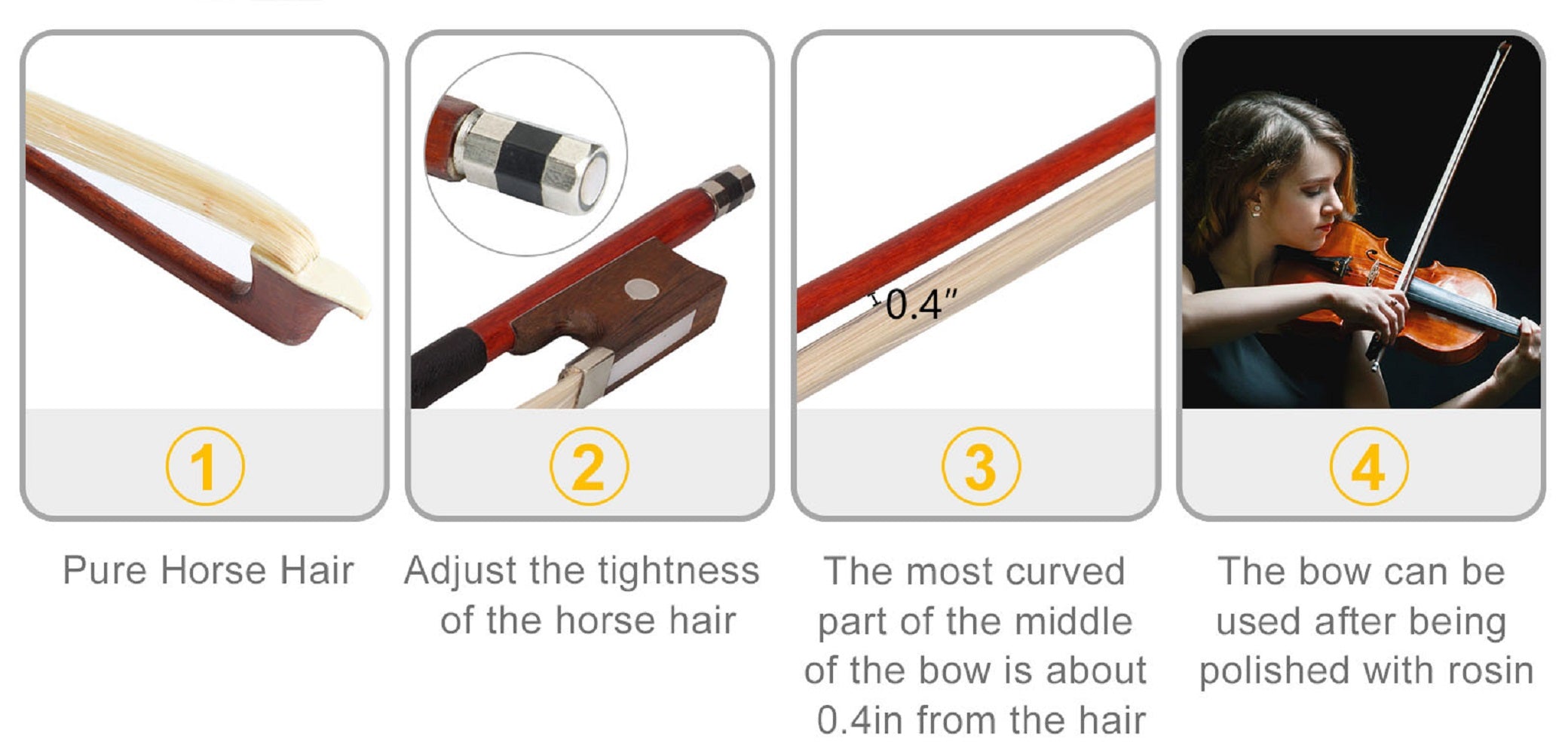 Szzzp 4/4 Acoustic Cello Case Bow Rosin Wood