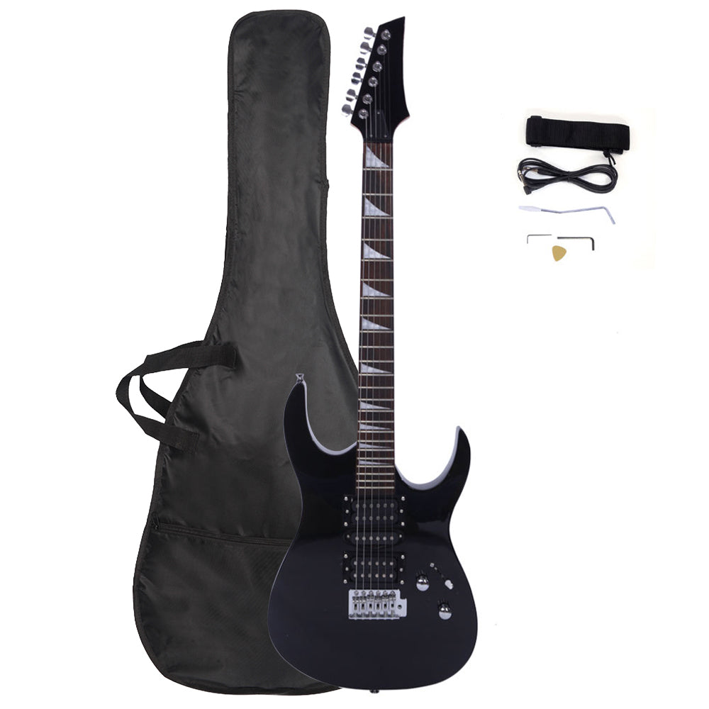 Szzzp Novice Entry Level 170 Electric Guitar HSH Pickup Bag Strap Paddle Rocker Cable Wrench Tool - Black