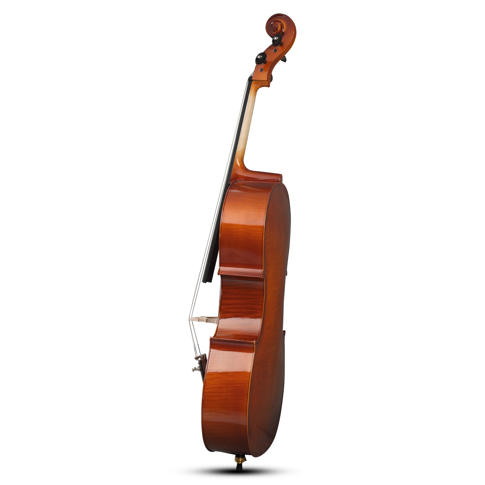 Szzzp Full Side 4/4 Natural Color Spruce Panel Cello Tiger pattern process with Bag Bow Rosin Bridge Strings