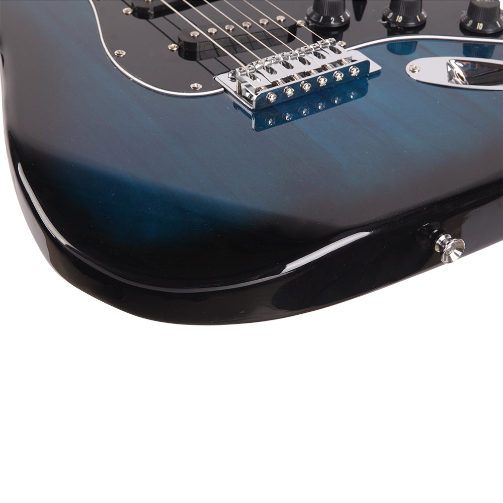 Szzzp ST Stylish Electric Guitar with Black Pickguard Dark Blue