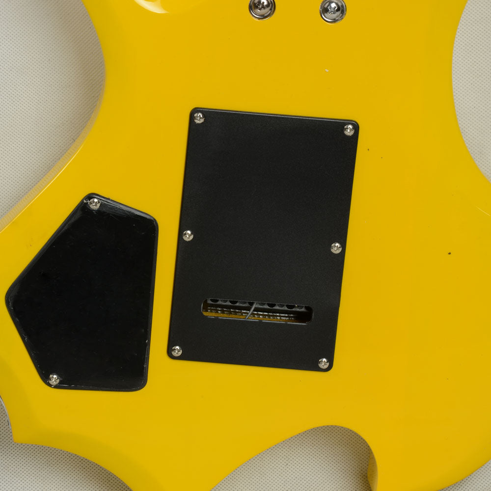 Szzzp Novice Flame Shaped Electric Guitar HSH Pickup Bag Strap Paddle Rocker Cable Wrench Tool Yellow