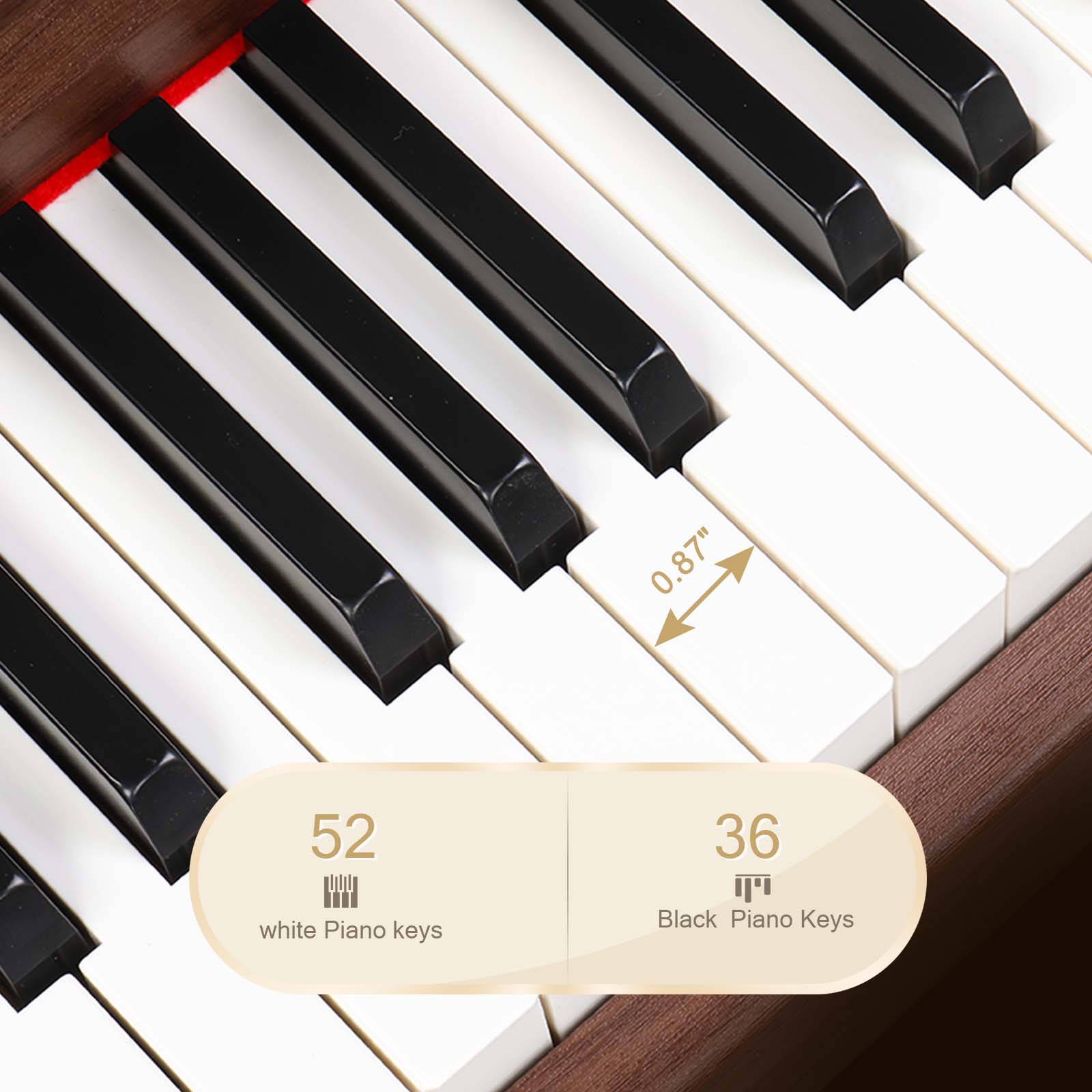 Szzzp GDP-107 88 Key Standard Full Weighted Keyboards Digital Piano with Furniture Stand, Audio and MIDI Bluetooth, Triple Pedals, Headphone，for Black Walnut