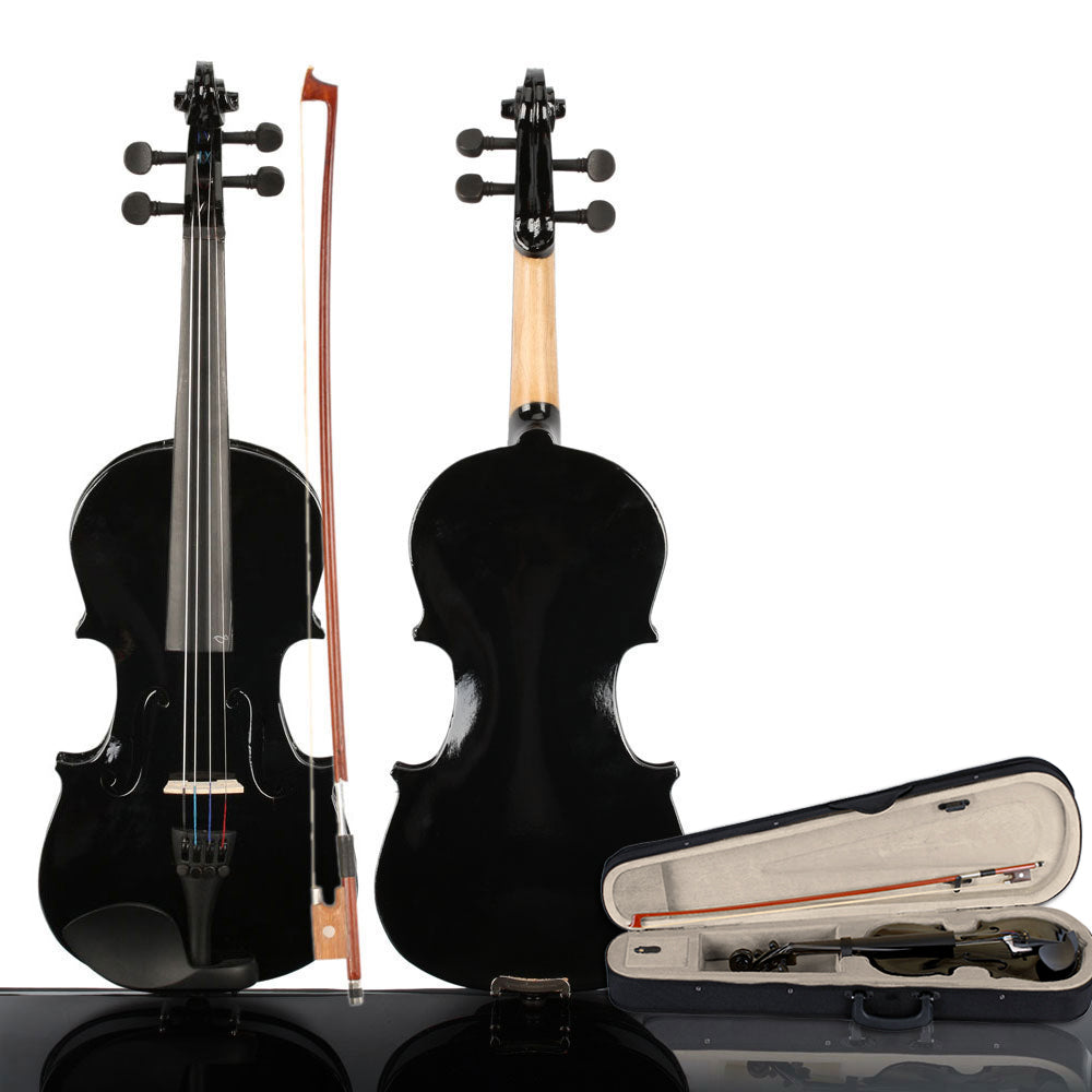 Szzzp  3/4 Acoustic Violin Case Bow Rosin Black