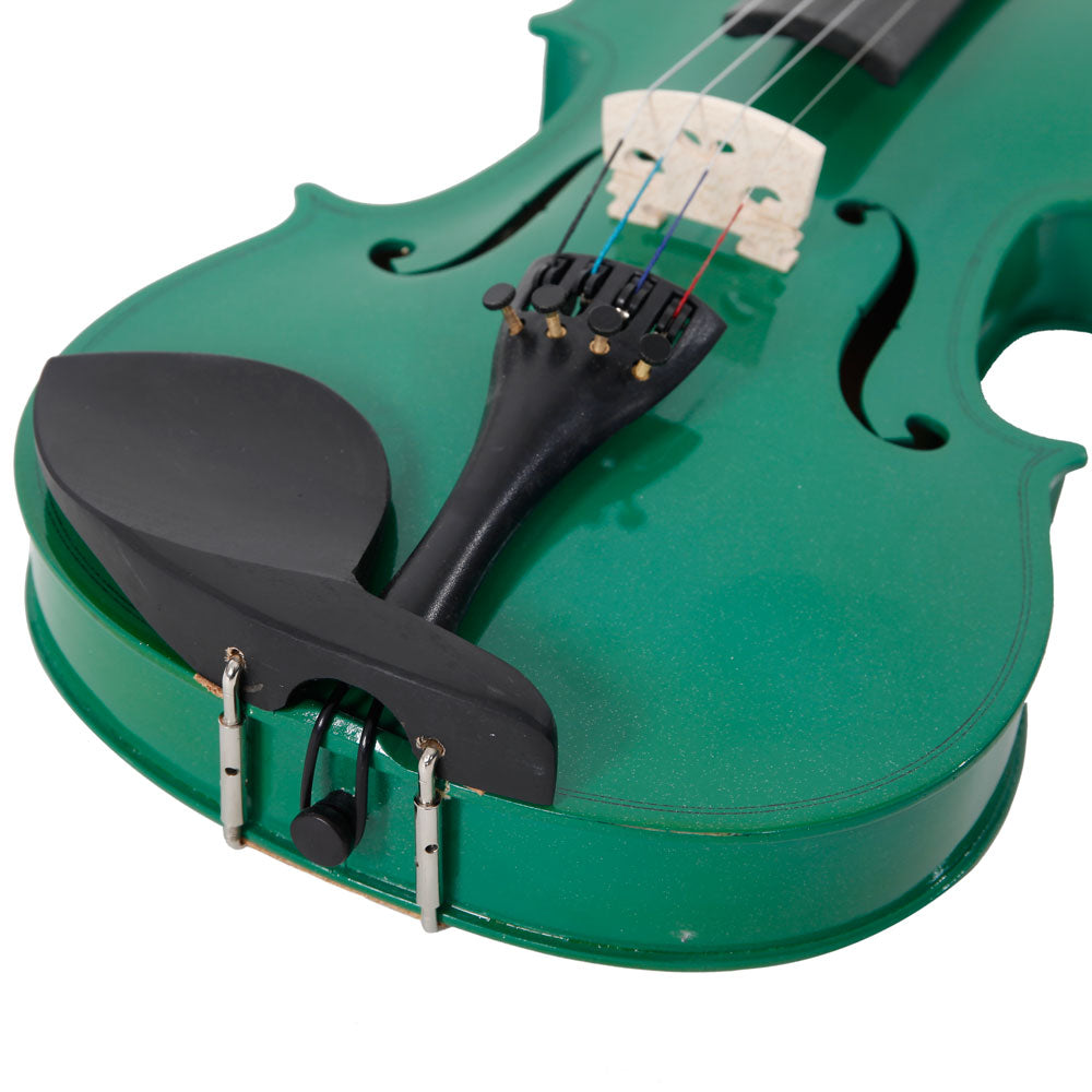Szzzp 4/4 Acoustic Violin Case Bow Rosin Green