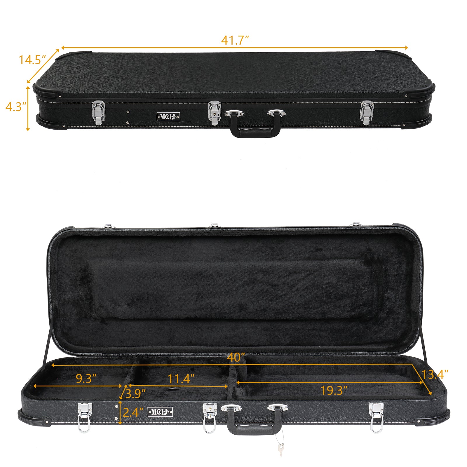 Szzzp Electric Guitar Square Hard Case with Protective Sleeve Fits ST TL Burning fire 170 Style Electric Guitar
