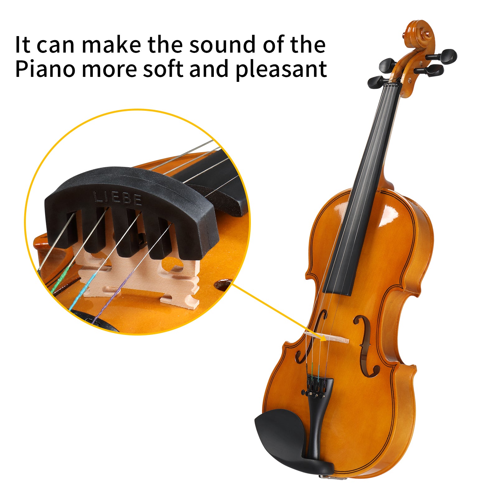 Szzzp Full Size 4/4 Violin Set for Adults Beginners Students with Hard Case,Violin Bow,Shoulder Rest,Rosin,Extra Strings and Sordine