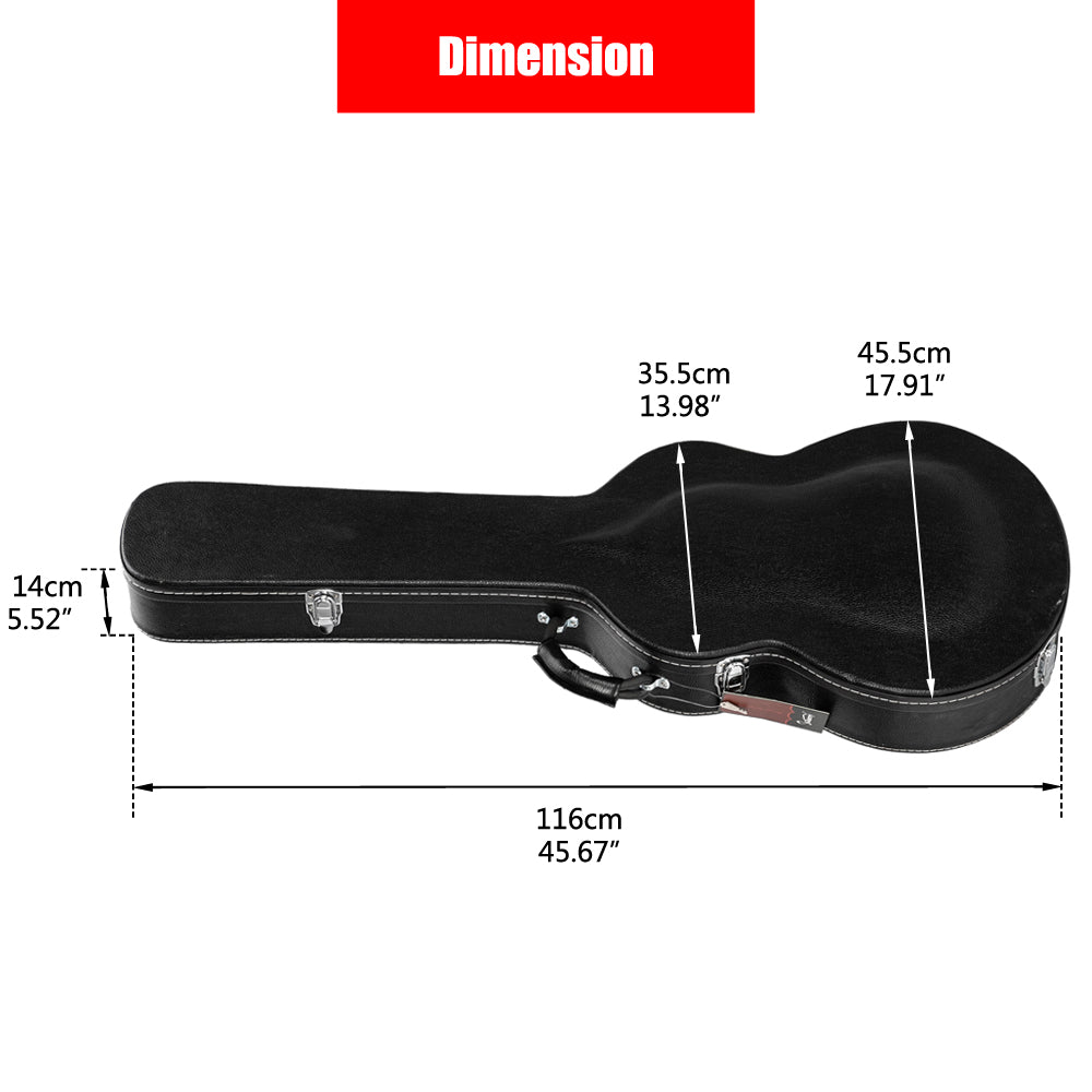 Szzzp High-End Fine-Grain PU Leather Hard Case for 335 Style Semi-Hollow & Hollowbody Electric Guitar