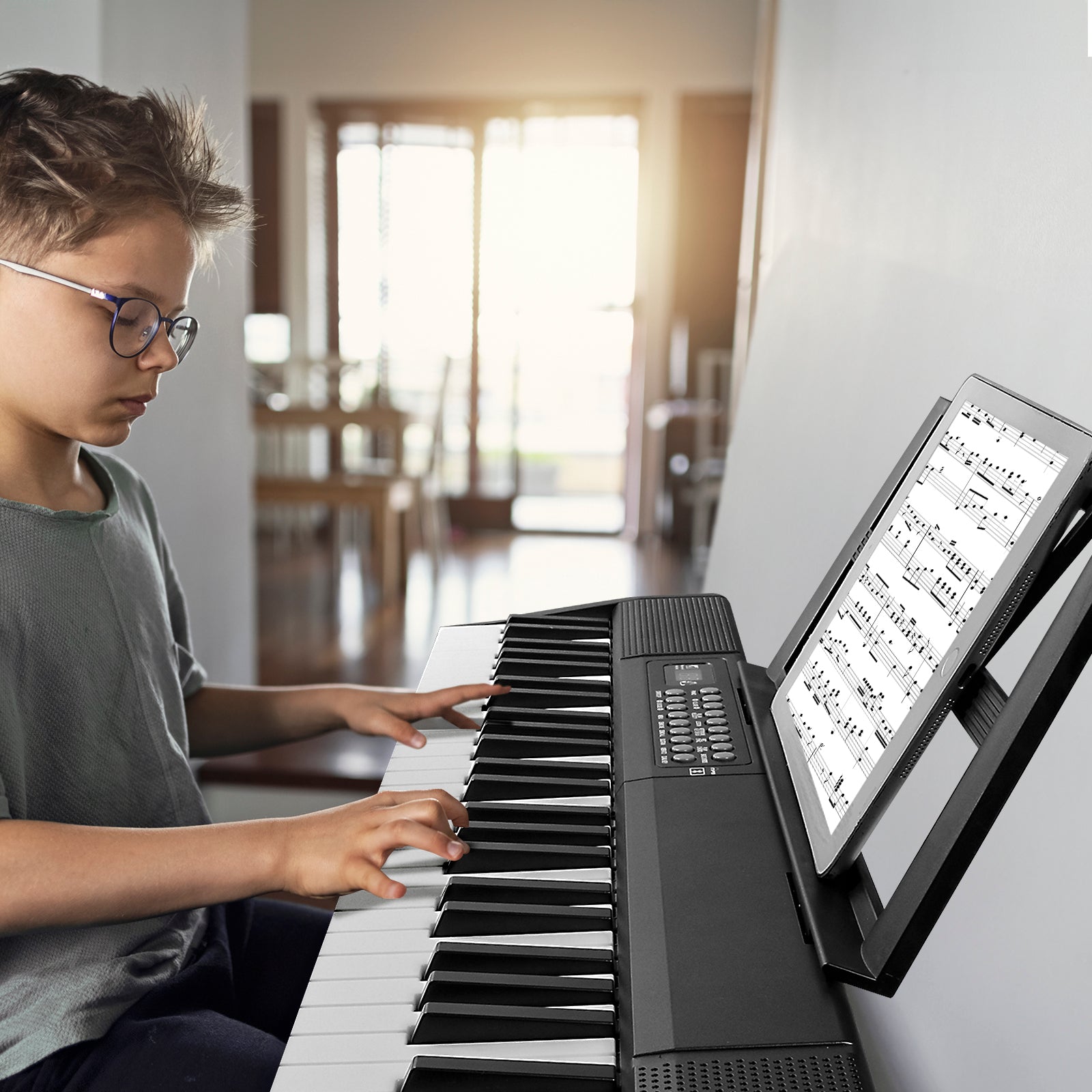 Szzzp GEP-204 61Key Folding Piano Semi-Weighted Standard Keyboards Digital Piano with Bluetooth, Handbag