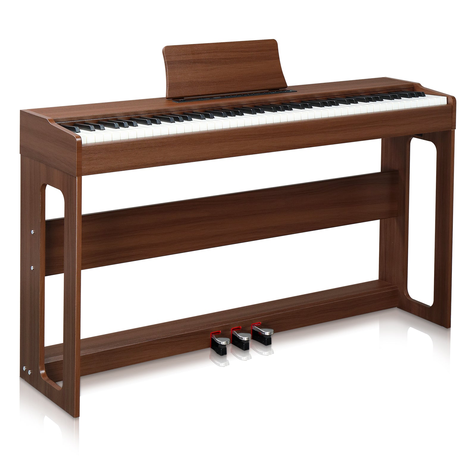 Szzzp 88 Keys Full Weighted Keyboards Digital Piano with Furniture Stand, Power Adapter, Triple Pedals, Headphone, for All Experience Levels Black Walnut