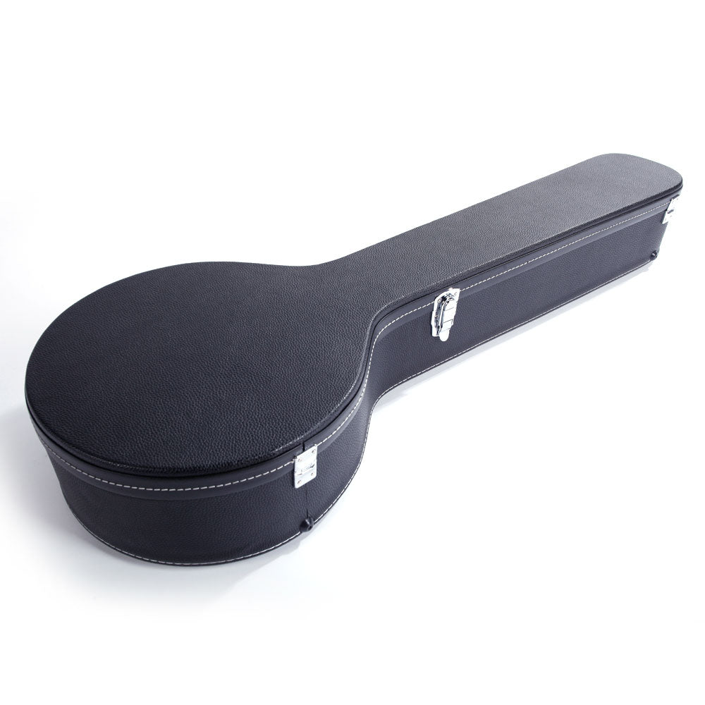 Szzzp 5-String 6-String Microgroove Pattern Leather Wood Banjos Case - Black