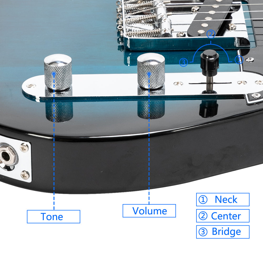 Szzzp Maple Fingerboard GTL Electric Guitar SS Pickup - Blue